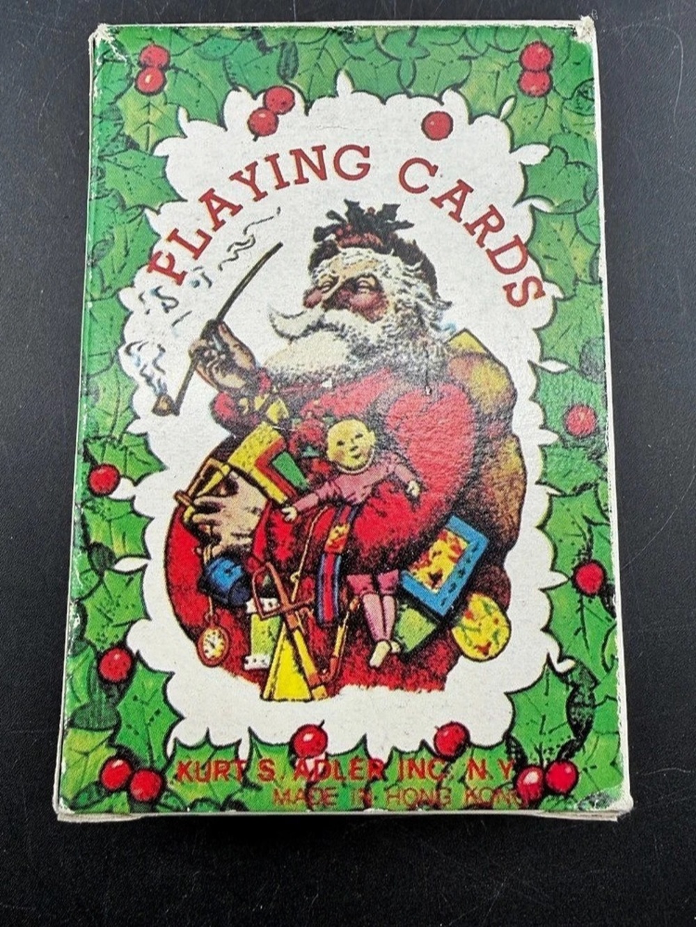 Vtg Kurt Adler Santa’s World Christmas Playing Cards Made in Hong Kong